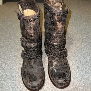Frye Jenna Boot, Brown Distressed with hardware